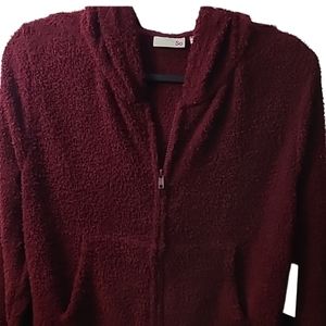 SO BRAND WOMENS  SIZE JUNIORS LARGE HOODED TOP PRETTY WINE COLOR